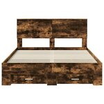vidaXL Cadre de lit Chêne fumé 140 x 190 cm Bois d'ingénierie