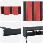 vidaXL Auvent Rétractable Rouge et Noir 300 x 250 cm Tissu et Métal
