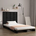 vidaXL Tête de lit murale Noir 126x3x91 5 cm Bois massif de pin