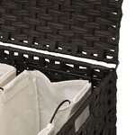 vidaXL Panier à linge avec roulettes marron foncé 66x35x60 cm