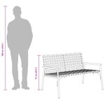 Banc de jardin vidaXL Noir 113x79x75 cm en poly rattan