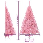 vidaXL Demi sapin de Noël artificiel avec support Rose 120 cm PVC
