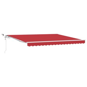 vidaXL Auvent Rétractable Rouge 400 × 300 cm Polyester et métal