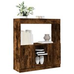 vidaXL Buffet haut chêne fumé 92x33x100 cm bois d'ingénierie