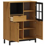 vidaXL Buffet avec porte vitrée FLAM 92x40x122 5 cm bois massif de pin