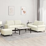 vidaXL Ensemble de canapés 3 Pièces avec coussins Crème Velours
