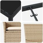 vidaXL Ensemble de salle à manger pour jardin 5 Pièces Beige Poly rotin
