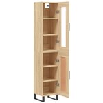 vidaXL Buffet haut Chêne sonoma 34 5x34x180 cm Bois d'ingénierie