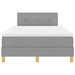 vidaXL Lit à ressort LED avec matelas Gris clair 120 x 200 cm tissu