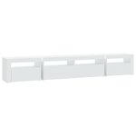 vidaXL Meuble TV avec lumières LED Blanc 240x35x40 cm