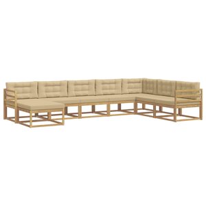 vidaXL Ensemble de canapés d'extérieur 8 pc Blanc et Beige