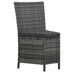 vidaXL Ensemble à manger d'extérieur 7 Pièces avec coussins rotin Gris