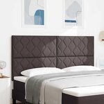 vidaXL Tête de lit avec des lumières à LED Marron 180 cm tissu