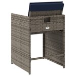 vidaXL Chaises de jardin avec coussins lot de 4 gris résine tressée