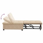 vidaXL Canapé-lit 3-en-1 en tissu crème