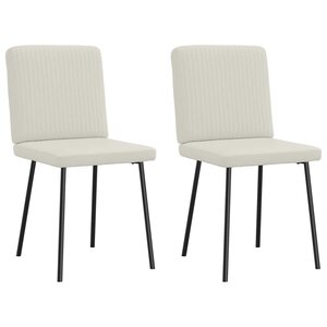 vidaXL Chaises à manger lot de 2 Crème Velours