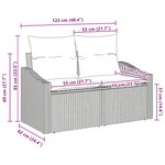 vidaXL Canapé de jardin Marron 123 x 62 x 69 cm polyrotin