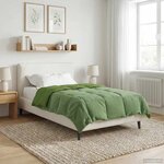 vidaXL Duvet complet toute l'année Vert 155 x 220 cm Microfibre