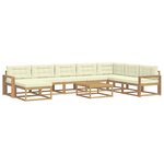 vidaXL Ensemble de canapés d'extérieur 9 pc Blanc et crème