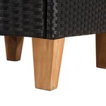 vidaXL Chaises d'extérieur lot de 2 avec coussins Résine tressée Noir