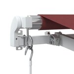vidaXL Auvent manuel rétractable avec LED bordeaux 350x250 cm