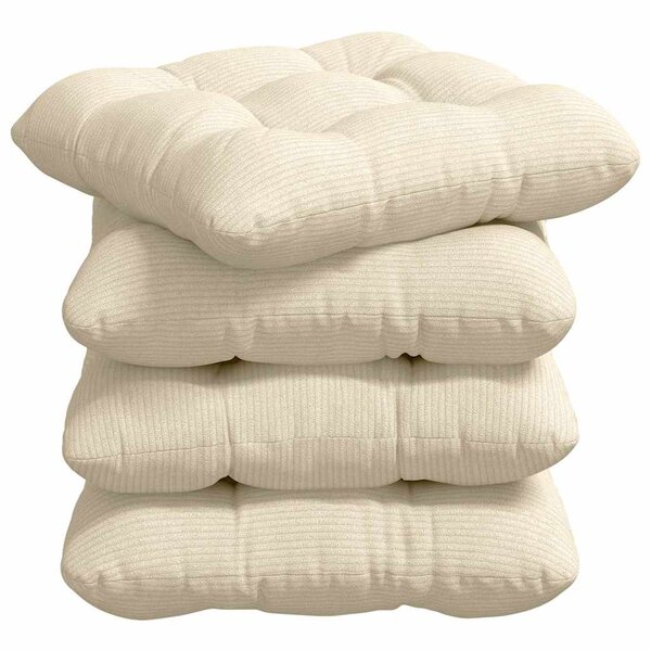 vidaXL Coussins de siège 4 Pièces Crème 45 x 45 cm
