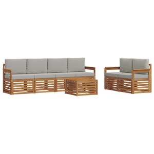 vidaXL Ensemble de canapés d'extérieur 7 pc Gris Naturel et Clair
