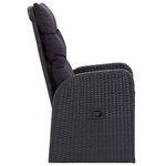 vidaXL Ensemble à manger de jardin avec coussins 9 Pièces noir