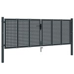 vidaXL Portail de jardin anthracite 300 x 150 cm acier