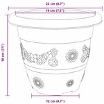 vidaXL Pot à fleurs rond 6 Pièces Noir Ø 26 x 21 5 cm Plastique