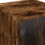 vidaXL Armoire latérale avec portes en verre chêne fumé 35x37x75 5 cm