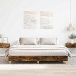 vidaXL Cadre de lit sans matelas chêne fumé 180x200 cm