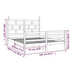 vidaXL Cadre de lit Bois de pin massif 160x200 cm