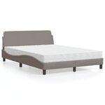 vidaXL Lit avec matelas Dover taupe 140x200 cm tissu
