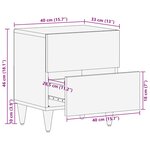 vidaXL Tables chevet 2 Pièces gris clair 40x33x46 cm bois manguier solide