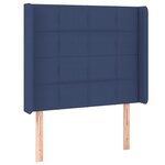 vidaXL Tête de lit avec oreilles Bleu 83x16x118/128 cm Tissu