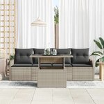 vidaXL Ensemble de canapé de jardin 5 Pièces Gris clair Poly Rattan