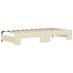vidaXL Lit de jour avec gigogne et tiroirs sans matelas crème 90x200cm