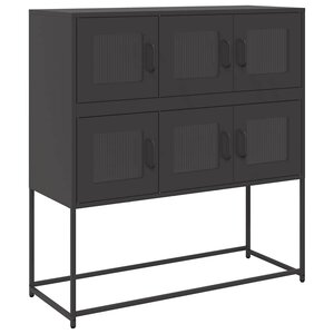 vidaXL Buffet noir 100 5x39x107 cm acier laminé à froid