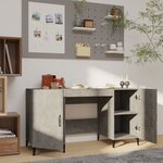 vidaXL Bureau Gris béton 140x50x75 cm Bois d'ingénierie