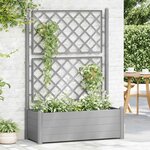 vidaXL Jardinière avec treillis 100x43x142 cm PP Gris pierre