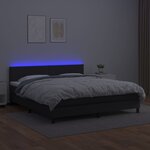 vidaXL Sommier à lattes de lit avec matelas et LED Noir 160x200 cm