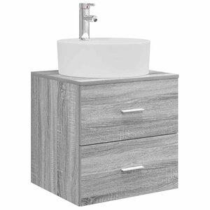 vidaXL Vanité de lavabo mural Sonoma gris 49 5 x 44 5 x 65 cm