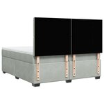 vidaXL Sommier à lattes de lit et matelas Gris clair 200x200cm Velours