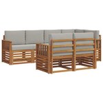 vidaXL Ensemble de canapés d'extérieur 7 pc Gris Naturel et Clair