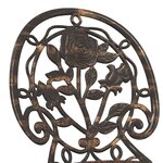 Set de Bistro de Jardin 3 Pièces en Aluminium Couleur Bronze