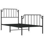 vidaXL Cadre de lit métal sans matelas avec pied de lit noir 90x200 cm