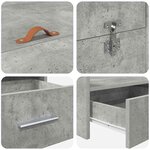 vidaXL Cadre de lit avec rangement avec tiroir Gris béton 150 x 200 cm