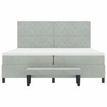 vidaXL Lit à ressorts avec tête de lit Gris clair 200 x 200 cm Velours