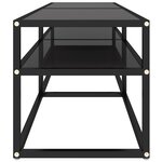 vidaXL Meuble TV Noir 140x40x40 5 cm Verre trempé